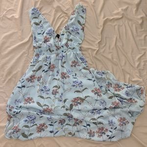 Forever 21 Blue Floral Print Dress